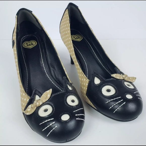 Shoes - Rare 2013 TUK Tan Kitten Kitty Cat Heels Pumps Size 9 Meow Cat Anti Pop Shoes